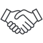 handshake simple icon in dark gray