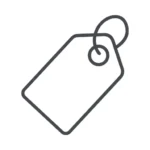 Simple gray icon of price tag